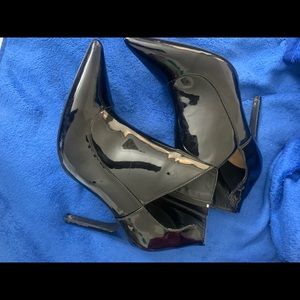 Zara black patent leather boots size 39